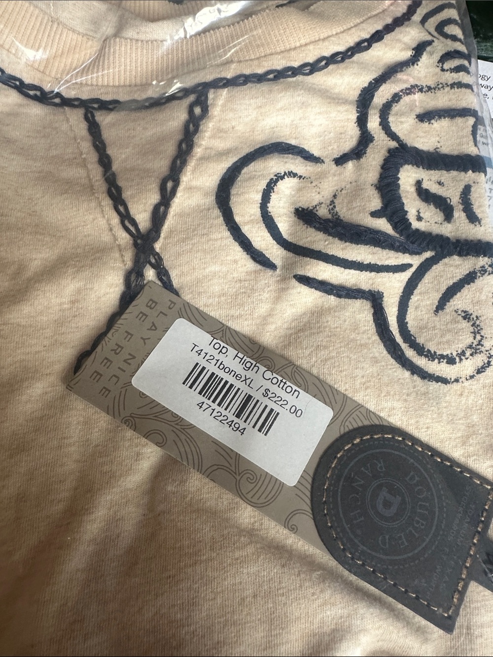 Double D Ranch Cream High Cotton Tee - Picture 4 of 4